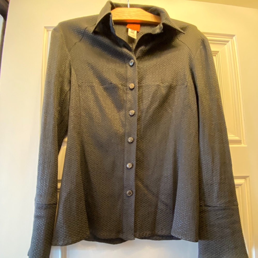 BAZAR DE CHRISTIAN LACROIX BLACK LONG SLEEVE WOMEN'S TOP SIZE 40